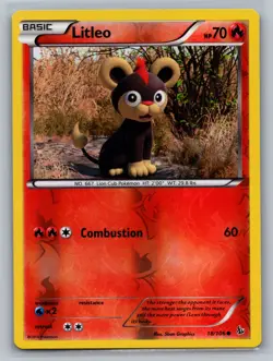 Litleo (18) XY - Flashfire #18/106 Common,Reverse Holo Pokemon Card - Image 1
