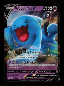 Wobbuffet V 086/202 Holo Holo V Rare Sword & Shield Pokemon Cards - Image 1