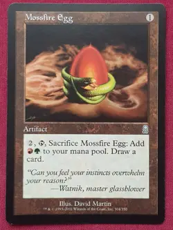 Magic The Gathering ODYSSEY MOSSFIRE EGG artifact card MTG - Image 1