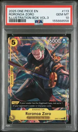 One Piece 2025 Illustration Box Vol 3 - Zoro Psa 10 - Image 1
