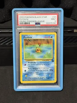 Psyduck #20 WOTC Black Star Promo PSA 9 MINT Graded Pokemon League TCG Card 2000 - Image 1