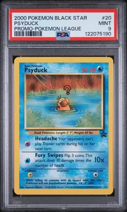 Psyduck #20 WOTC Black Star Promo PSA 9 MINT Graded Pokemon League TCG Card 2000 - Image 2