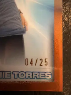 2026 Topps Chrome Disney Mitchie Torres Throwback Demi Lovato Orange #4/25 - Image 3