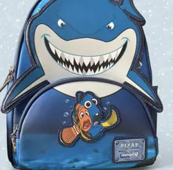 NWOT Disney Pixar Finding Nemo Bruce Marlin Dory Rare Mini Backpack Loungefly - Image 1