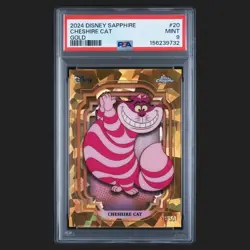 Cheshire Cat 2024 Topps Chrome Disney Sapphire 20 Gold 24/50 PSA 9 Mint - Image 1