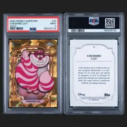 Cheshire Cat 2024 Topps Chrome Disney Sapphire 20 Gold 24/50 PSA 9 Mint - Image 2