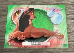 2026 Topps Chrome Disney Scar Green Mini-Diamond Refractor #2 /99 Lion King - Image 1