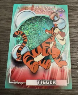 Topps Chrome Disney 2026 Tigger #17 Aqua Mini Diamond Refractor /199 - Image 1