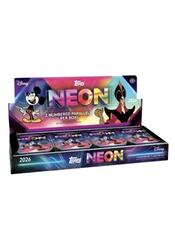 2026 TOPPS DISNEY NEON HOBBY BOX (100 Cards) w/Chrome Brand New Sealed - Image 1