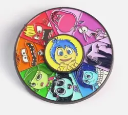 Inside Out Spinning Enamel Pin -Disney Pixar Emotions Double back 2" Large Pin - Image 1