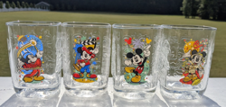 2000's McDonald Disney Mickey Mouse Glasses/ Tumblers Complete Set of 4 - Image 1