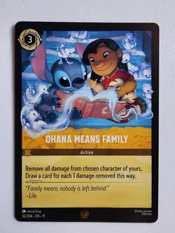 Disney Lorcana Ohana Means Family Action Card Stitch 32/204 Jenna Gray EN - Image 1