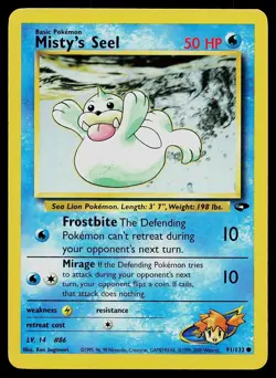 Pokemon Card Gym Challenge Misty's Seel 91/132 Unlimited Common - Image 1