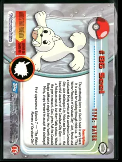 Seel #86 Topps Trading Cards Series 2 Blue Logo Pokemon Lightly Played - Image 2