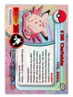 Pokemon Card - Clefable #36 - Topps Chrome - Image 2