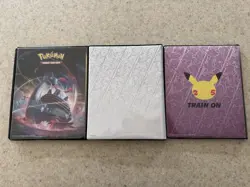 Pokemon TCG Binder Lot Of 3! With Some Pokemon 25th Anniversary Oversized Cards! - Image 2