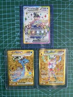 Pokemon Terapagos UPC Promo Set Cinderace, Lapras & Terapagos EX NM Full Art - Image 1