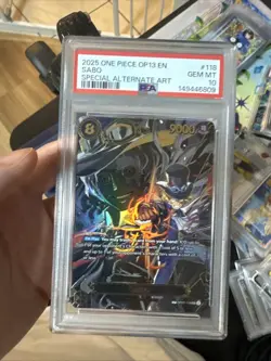2025 ONE PIECE OP13-CARRYING ON HIS WILL SPECIAL ALTERNATE ART #118 SABO PSA 10 - Image 2