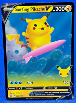 Pikachu V 008/025 SWSH Celebrations Holo Ultra Rare Pokemon TCG Card - Image 1