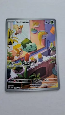 Pokemon TCG Bulbasaur Holo Card Illustration Stellar Crown Rare 143/142 - Image 1