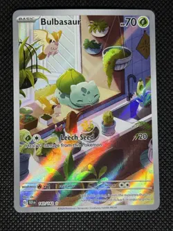 Pokemon TCG Bulbasaur Holo Card Illustration Stellar Crown Rare 143/142 - Image 1