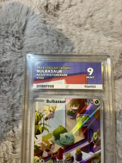 Pokemon TCG Bulbasaur Holo Card Stellar Crown Rare, Illustration, 143/142, Ace 9 - Image 3