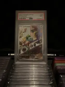 Pokemon TCG Bulbasaur Holo Card Illustration Stellar Crown Rare 143/142 PSA 9 - Image 1