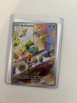 Pokemon TCG Bulbasaur Holo Card Illustration Stellar Crown Rare 143/142 - Image 1
