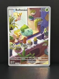 Pokemon TCG Bulbasaur Holo Card Illustration Stellar Crown Rare 143/142 - Image 1