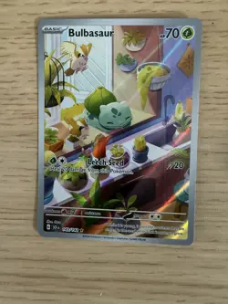 Pokemon TCG Bulbasaur Holo Card Illustration Stellar Crown Rare 143/142 - Image 1