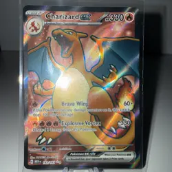 Pokemon TCG Charizard EX Full Art Card 183/165 Scarlet Violet 151 Series - Image 1