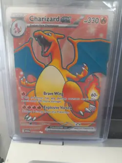 Pokemon TCG Charizard EX Full Art Card 183/165 Scarlet Violet 151 Series - Image 1
