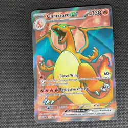Pokemon TCG Charizard EX Full Art Card 183/165 Scarlet Violet 151 Series - Image 1