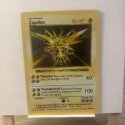 Zapdos 16/102 SHADOWLESS Base Set 1999 Holo Rare WOTC Pokemon Card TCG - Image 1