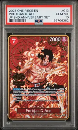 2025 ONE PIECE JAPANESE 2ND ANNIVERSARY SET #013 PORTGAS D. ACE PSA 10 - Image 1
