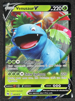 Venusaur V 001/073 SWSH Champions Path Holo Rare Pokemon Card NM - Image 1