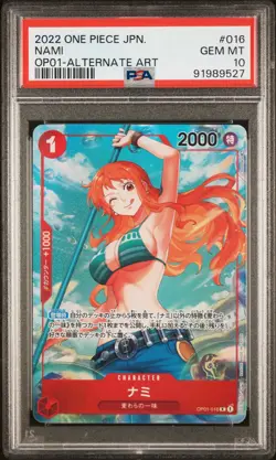 NAMI 2022 ONE PIECE JAPANESE OP01-ROMANCE DAWN #016 PSA 10 - Image 1