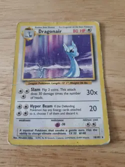 Dragonair 018/102 Base Set Regular Pokemon TCG Poor Condition - Image 1