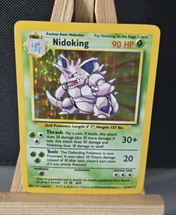 Pokemon TCG Base Set Nidoking 11/102 Holo Rare 90 HP English 1999 Stage 2 - Image 1