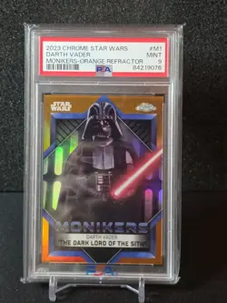 Darth Vader 2023 Topps Chrome Star Wars ORANGE 07/25 Refractor Card PSA 9 - Image 1