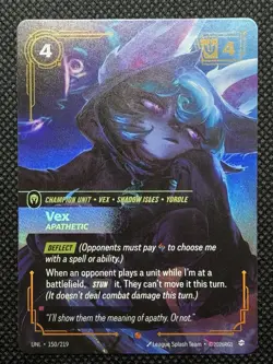 League of Legends Vex Apathetic Champion Unit Foil 150/219 English 2026 - Image 1