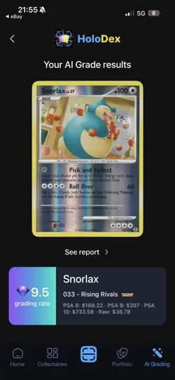 Pokemon TCG Snorlax Rising Rivals 33 Reverse Holo Rare - Image 2