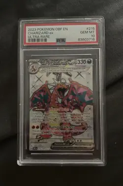 Pokemon TCG Charizard ex 215/197 Obsidian Flames Ultra Rare Foil PSA 10 EN - Image 1