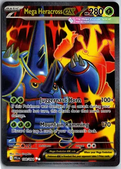 Mega Heracross ex 108/094 HOLO Ultra Rare Phantasmal Flames Pokemon NM - Image 1