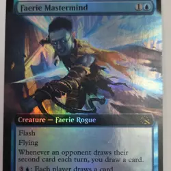 Faerie Mastermind March of the Machine Foil Extended Art Blue Creature Rare #352 - Image 1