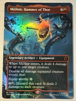 MTG / Mjolnir, Hammer of Thor / MSH / #339 / FOIL (Borderless) / Mythic / NM - Image 1