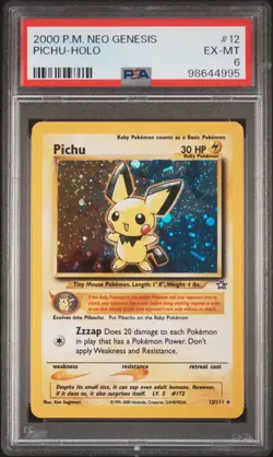 PSA 6 Pichu Holo 12/111 Neo Genesis 2000 Pokemon Card - Image 1