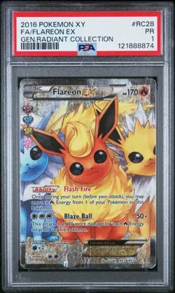 PSA 1 Flareon EX RC28/RC32 Generations Radiant Collection Pokemon Card - Image 1