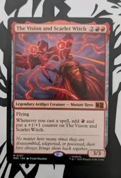 MTG Marvel: Super Heroes Commander Mythic THE VISION AND SCARLET WITCH NM - Image 1
