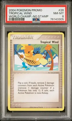 PSA 8 Tropical Wind Promo World Champion No Stamp 2004 Pokemon Card - Image 1